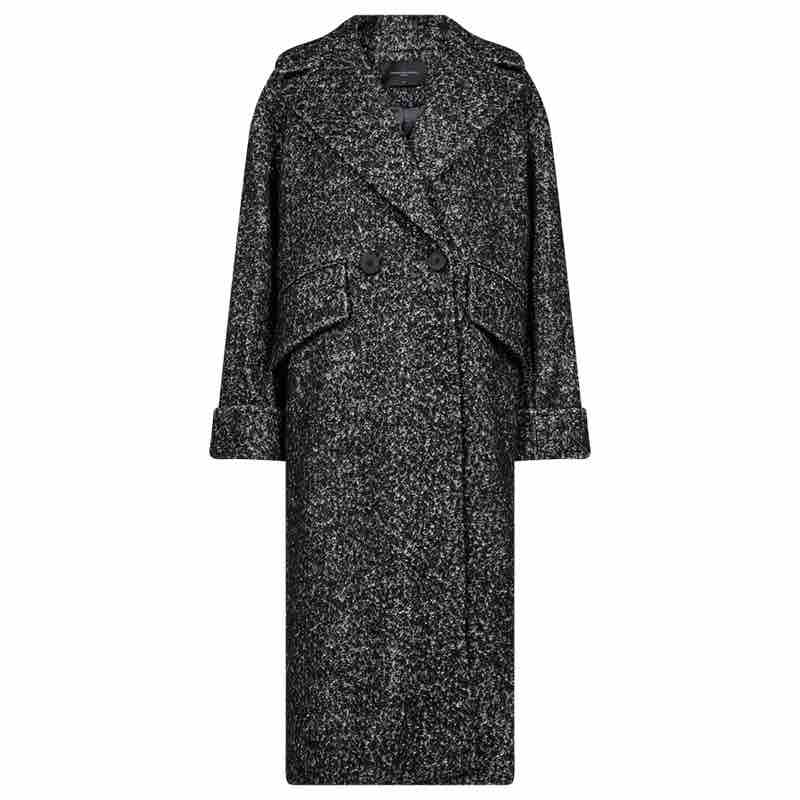 Zag lang boucle jakke