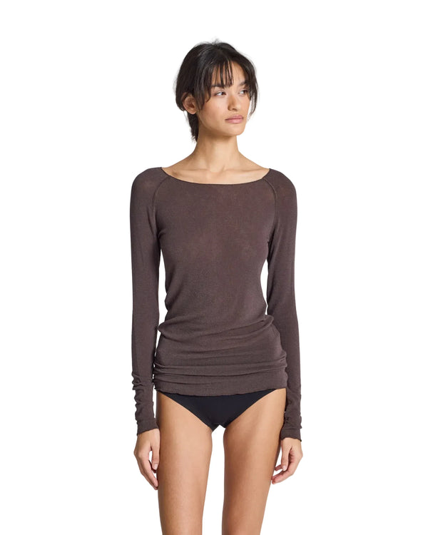 tynd uld bluse bådhals