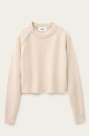 cashmere strik med lynlås