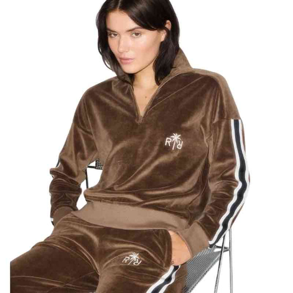 Velour quarter zip sweat