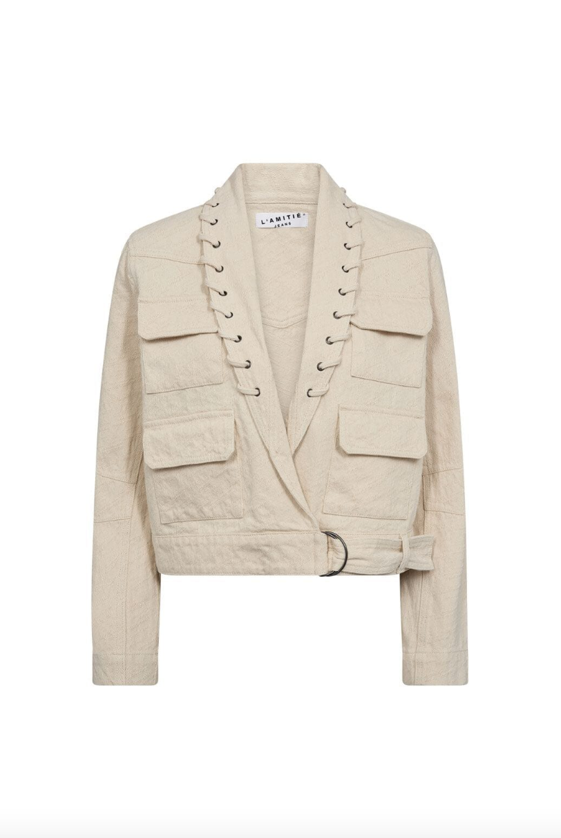 kort jakke med bånd