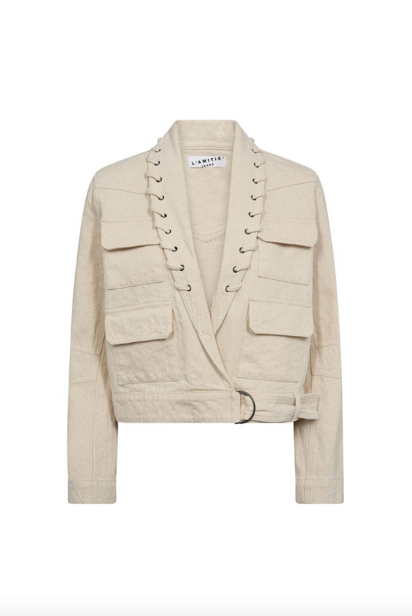 kort jakke med bånd