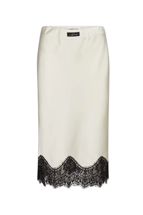 mid nederdel med blonde